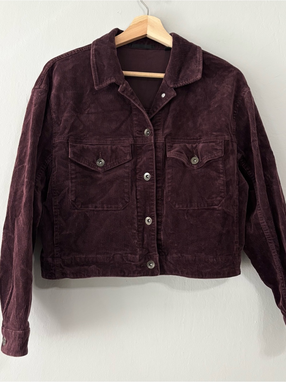 Uniqlo Maroon Cordoroy Cropped Jacket